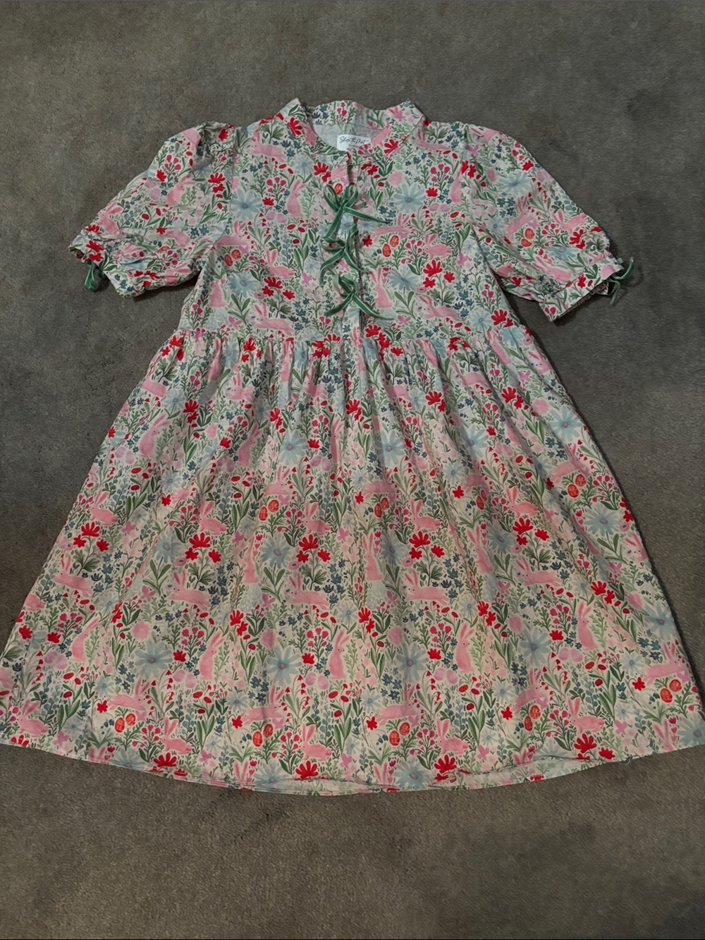 Floral Pink Green Girls' dress.